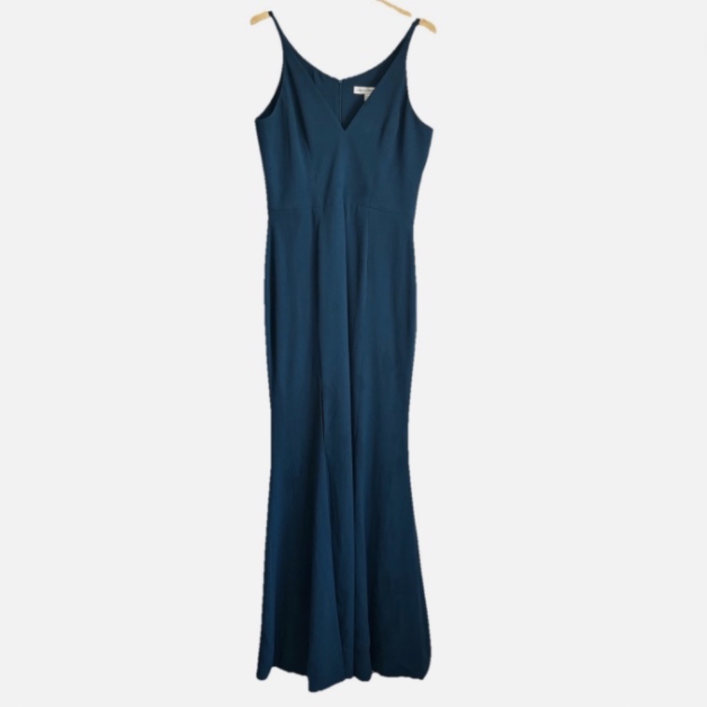 Dress The Population Woman Iris Front Slit Crepe Gown Size: L